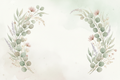 Soft watercolor botanical wallpaper with wildflowers and eucalyptus in sage green, dusty rose, and cream tones